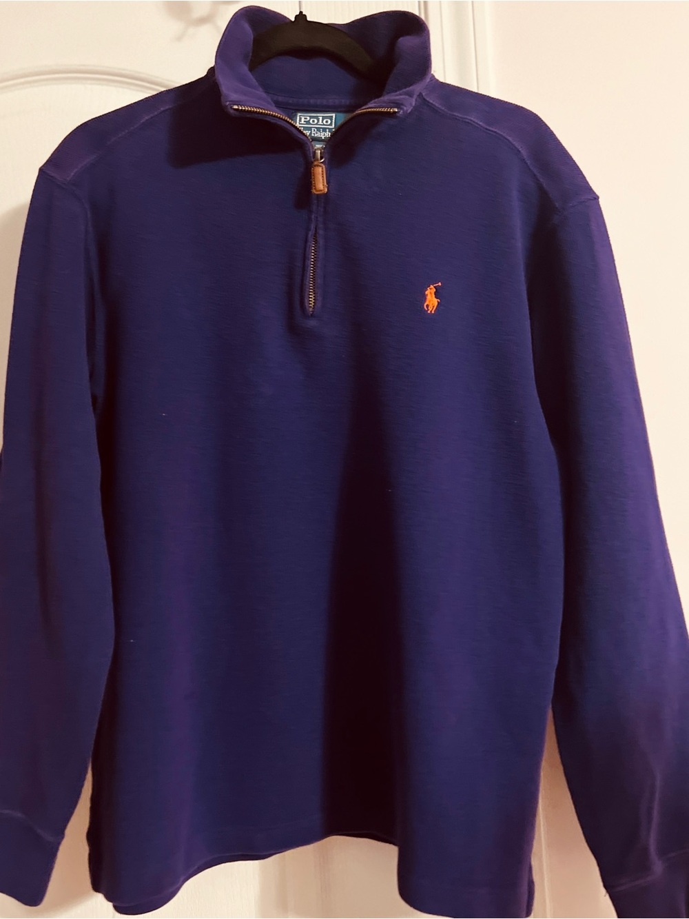 Polo Ralph Lauren Purple 1/4 Zip Pullover with Orange Pony